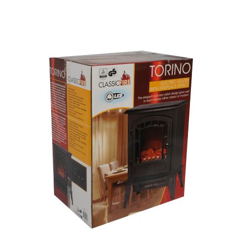 Classic Fire 01547 Electric Fireplace Heater Torino Vrijstaand 2000 W Zwart