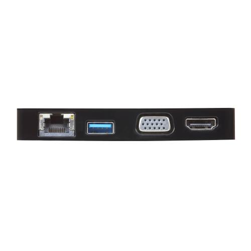 Aten UH3232-AT USB 3.1 Adapter USB-C Male - USB A Female / HDMI / VGA Female 15-Pins / RJ45 (8/8) Female Zwart