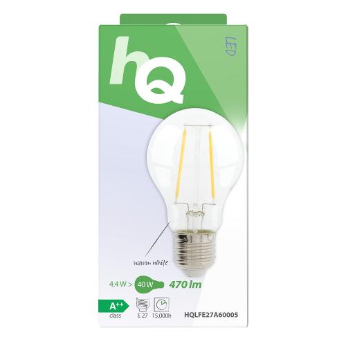 HQ HQLFE27A60005 Retro LED-Filamentlamp E27 A60 4.4 W 470 lm 2700 K