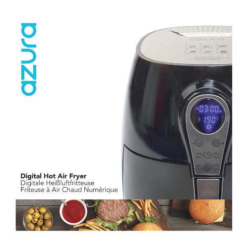 AzurA AZ-AF20 Digitale Hot Air Fryer 1400 W 3 l Zwart
