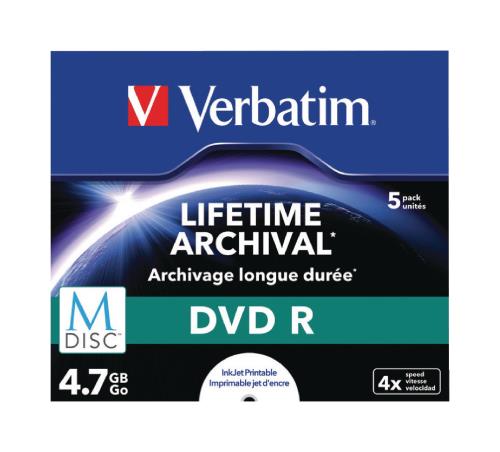 Verbatim 43821 M-Disc DVD R 5 stuks, in standaard doosjes