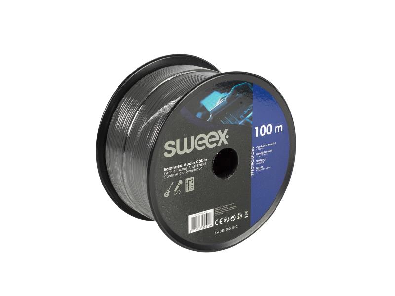 Sweex SWOR15000E100 Stereo Audiokabel op Rol 100 m Donkergrijs