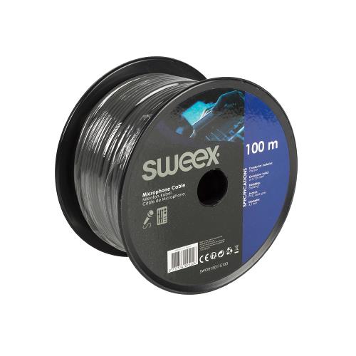 Sweex SWOR15011E100 Microfoonkabel op Haspel 100 m Donkergrijs