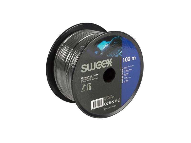 Sweex SWOR15011E100 Microfoonkabel op Haspel 100 m Donkergrijs