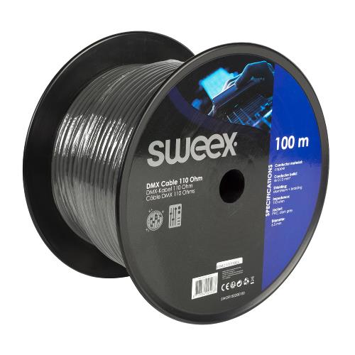 Sweex SWOR15020E100 Datakabel op Haspel 4x 0.12 mm² 100 m Donkergrijs