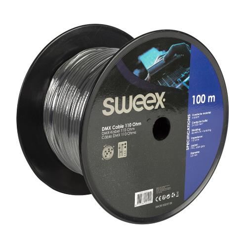 Sweex SWOR15021E100 Datakabel op Haspel 2x 0.23 mm² 100 m Donkergrijs