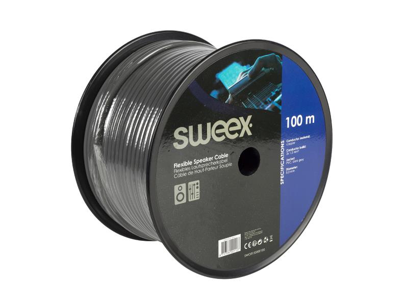 Sweex SWOR15030E100 Luidsprekerkabel op Rol 2x 1.50 mm² 100 m Donkergrijs