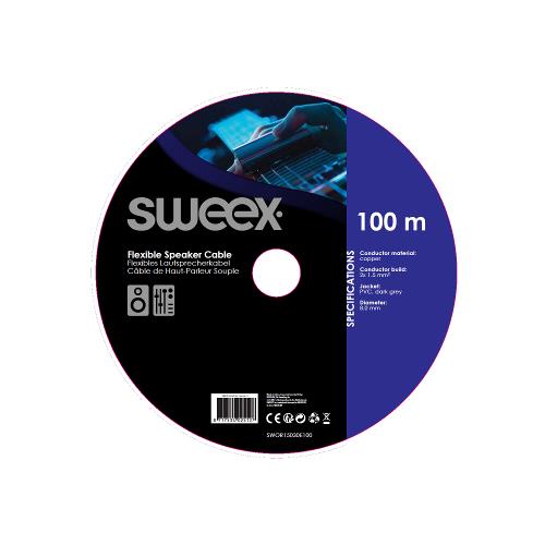 Sweex SWOR15030E100 Luidsprekerkabel op Rol 2x 1.50 mm² 100 m Donkergrijs