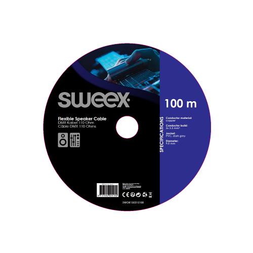 Sweex SWOR15031E100 Luidsprekerkabel op Rol 2x 2.50 mm² 100 m Donkergrijs