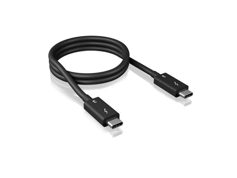 ICY BOX 60241 USB 3.1 Kabel USB-C Male / Thunderbolt 3 - USB-C Male / Thunderbolt 3 Rond 50 cm Zwart