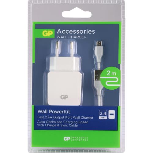 GP  Lader 1 - Uitgang 2.4 A Micro-USB Wit
