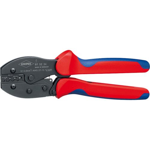 Knipex 97 52 34 SB Crimping pliers Non-insulated, open plug connectors (2.8 + 4.8 mm) 1...2.5 mm²
