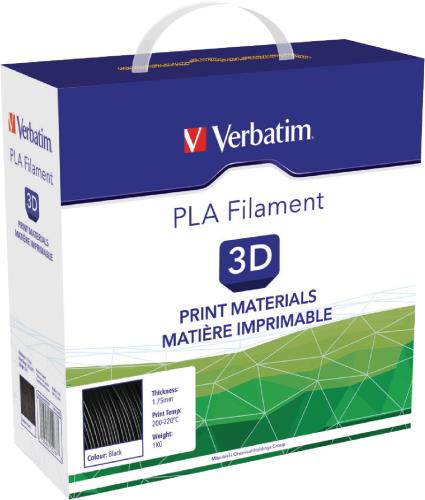 Verbatim 55267 3D-printingmateriaal PLA 1,75mm 1kg - Zwart