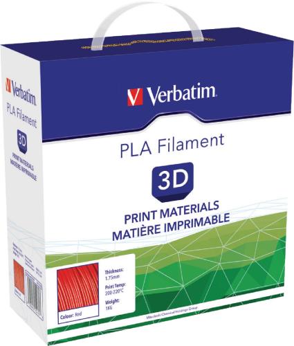 Verbatim 55270 3D-printingmateriaal PLA 1,75mm 1kg - Rood