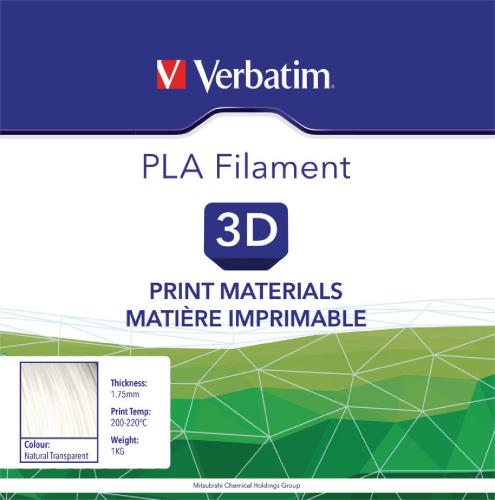 Verbatim 55274 3D-printingmateriaal PLA 1,75mm 1kg - Natural Transparent
