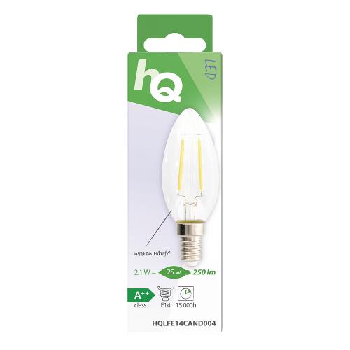 HQ HQLFE14CAND004 Retro LED-Filamentlamp E14 Kaars 2.1 W 250 lm 2700 K