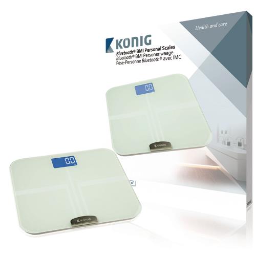 König KN-PS900B BMI Personenweegschaal Bluetooth 4.0 150 kg Wit