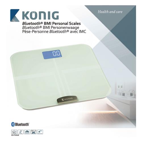 König KN-PS900B BMI Personenweegschaal Bluetooth 4.0 150 kg Wit