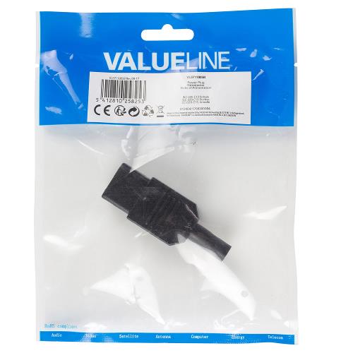 Valueline VLEP11805B Stroomstekker Female Polyvinylchloride (PVC) Zwart