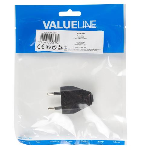 Valueline VLEP11810B Stroomstekker Male Polyvinylchloride (PVC) Zwart