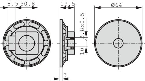Visaton 2921 Full-range luidspreker 6.4 cm (2.5") 8 Ohm