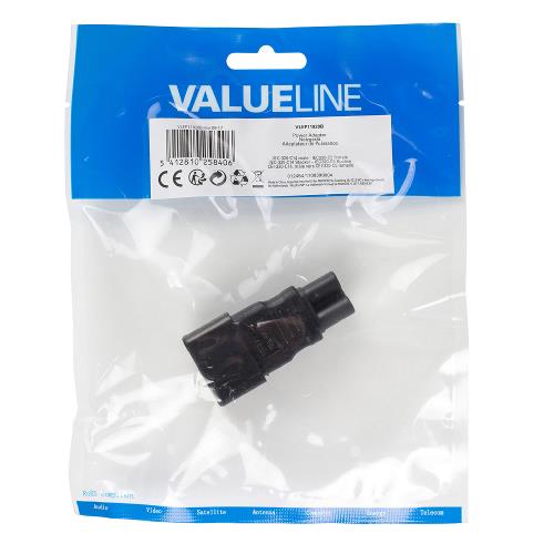 Valueline VLEP11920B Stroomstekker Male + Female Polyvinylchloride (PVC) Zwart