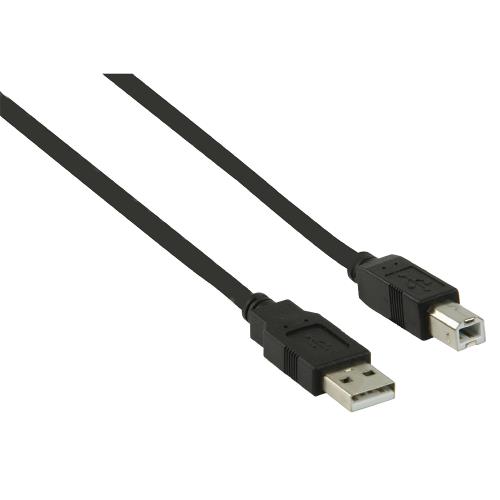 Valueline VLCP60102B20 USB 2.0 Kabel A Male - B Male Rond 2.0 m Zwart