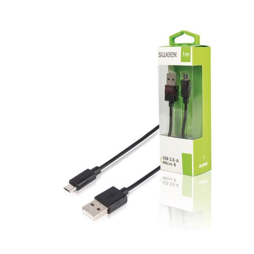 Sweex SWMB60501B10 USB 2.0 Kabel A Male - Micro-B Male 1 m Zwart
