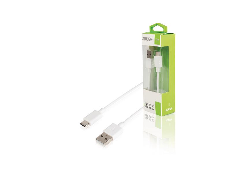 Sweex SWMB60601W10 USB 2.0 Kabel USB-C Male - A Male 1 m Wit