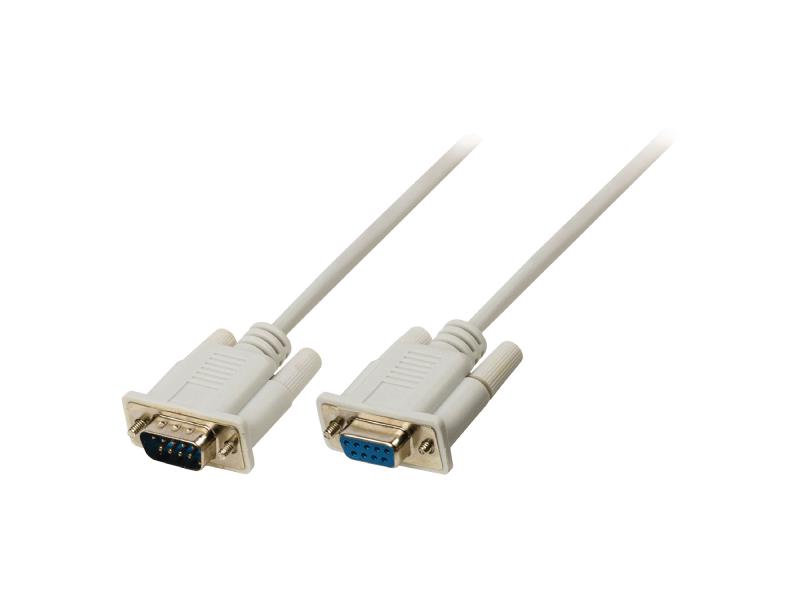 Valueline VLCP52010I150 Seriële kabel SUB-D 9-Pins Male - SUB-D 9-Pins Female 15.0 m Ivoor