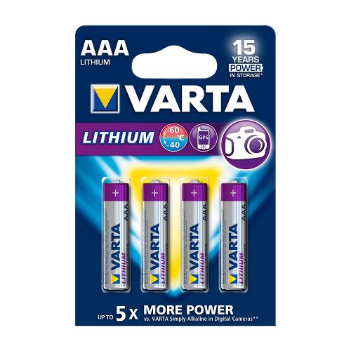 Varta 6103.301.404 Lithium Batterij AAA 4-Blisterkaart