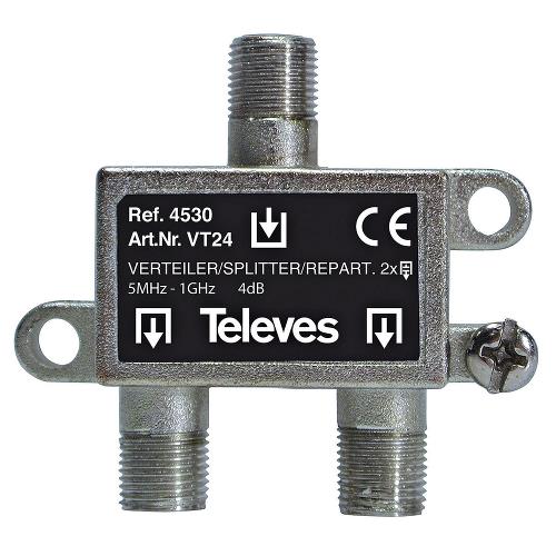 Televés 3144530 CATV-Splitter 4 dB / 5-1000 MHz - 2 Uitgangen