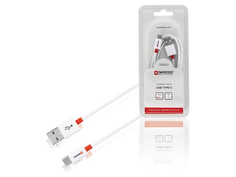 Skross 2700206-E USB 2.0 Kabel USB Type A - USB A Male 1 m Wit