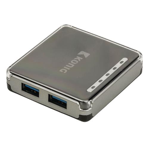 Valueline CSU3H4P100BL 4 Poorten Hub USB 3.0 Zwart