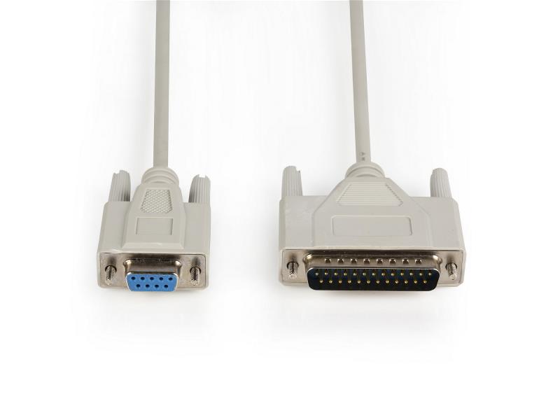 Valueline VLCP52131I20 Seriële kabel SUB-D 9-Pins Female - SUB-D 25-Pins Male 2.00 m Ivoor