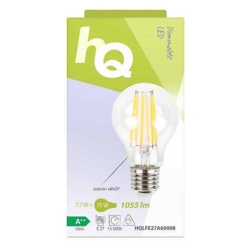 HQ HQLFE27A60008 Retro LED-Filamentlamp E27 Dimbaar A60 7.7 W 1055 lm 2700 K