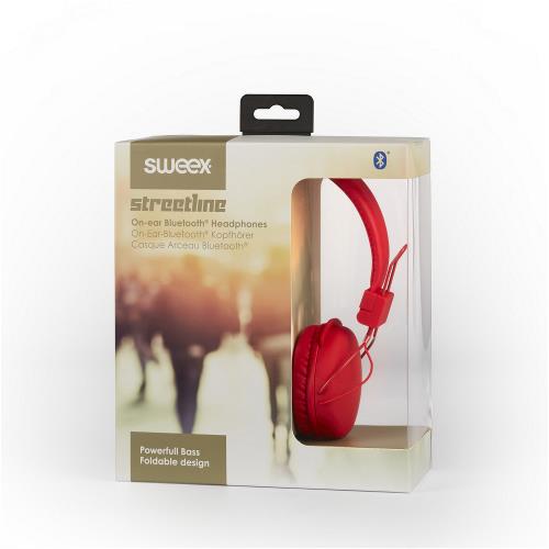 Sweex SWHPBT100R Hoofdtelefoon On-Ear Bluetooth 1.00 m Rood