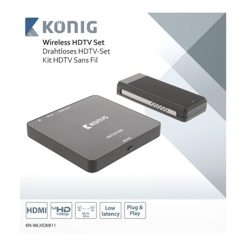 König KN-WLHDMI11 5 GHz Draadloze HDMI Zender 1080p - Bereik 30 m