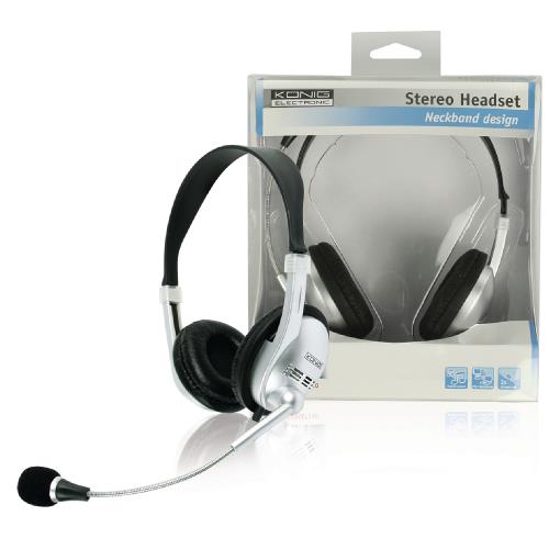König CMP-HEADSET110 Headset On-Ear 2x 3.5 mm Ingebouwde Microfoon Zwart