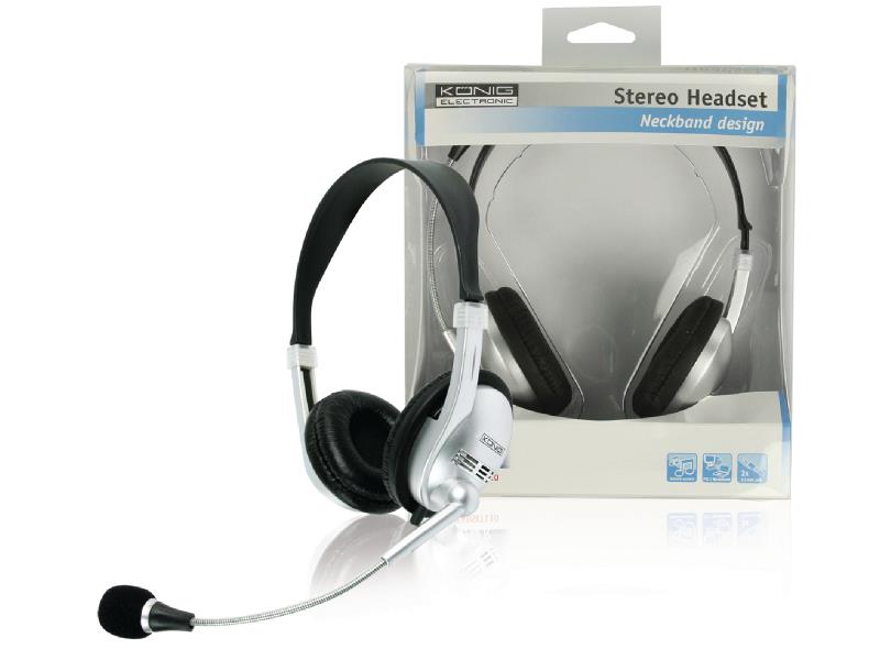 König CMP-HEADSET110 Headset On-Ear 2x 3.5 mm Ingebouwde Microfoon Zwart