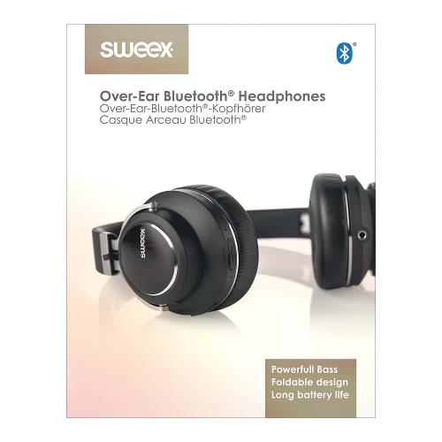 Sweex SWHPBT300B Hoofdtelefoon Over-Ear Bluetooth 1.20 m Zwart