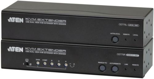 Aten CE775 KVM Extender Dual View, USB, Audio, RS232 300 m