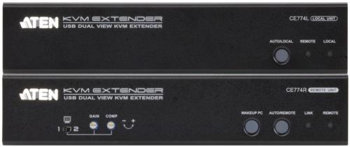 Aten CE774 KVM Extender Dual View, USB, Audio, RS232 150 m