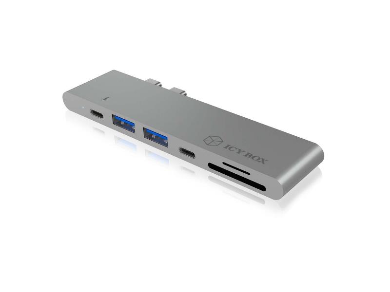 ICY BOX 60372 Dockingstation MacBook Pro USB Type-C 5-Poorts Zilver