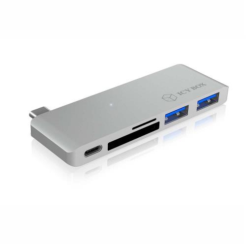 ICY BOX 60375 Dockingstation Notebook USB-C 4-Poorts Zilver