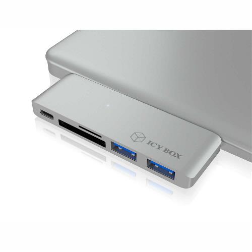 ICY BOX 60375 Dockingstation Notebook USB-C 4-Poorts Zilver