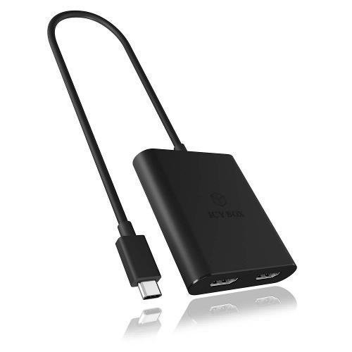 ICY BOX IB-SPL1028-C USB Type-C to Dual HDMI Adapter USB Type-C - 2x HDMIT Zwart