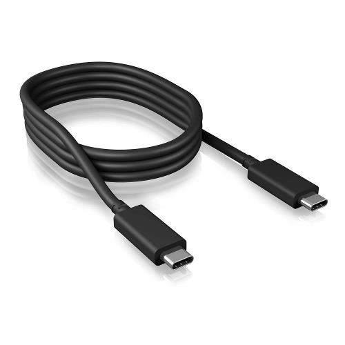 ICY BOX 60343 USB 3.1 Kabel USB-C Male - USB-C Male Rond 1 m Zwart GEN 2 (10 Gbps)