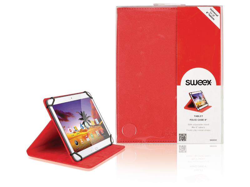 Sweex SA322V2 Tablet Folio-case 8" / Universeel Rood