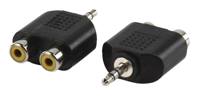 Valueline AC-010 Adapter plug 3.5mm stereo stekker - 2x RCA kontra stekker